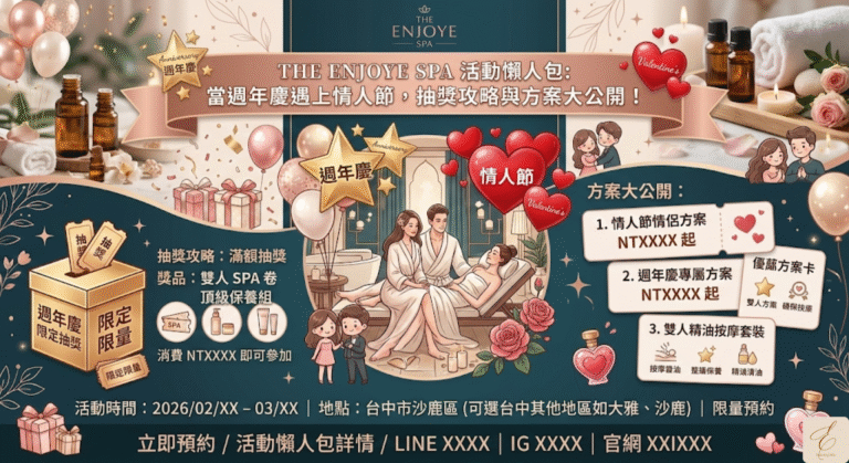 THE ENJOYE SPA 活動懶人包：當週年慶遇上情人節，抽獎攻略與方案大公開！