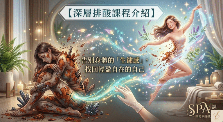 深層排酸課程介紹告別身體的「生鏽感」，找回輕盈自在的自己。將囤積在深層的疲累與痠痛一次大掃除。
