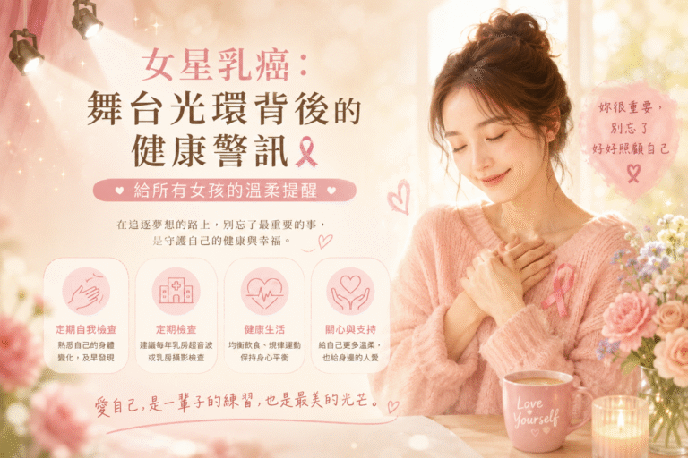 女星乳癌：舞台光環背後的健康警訊，給所有女孩的溫柔提醒