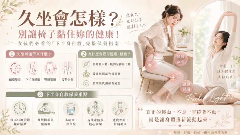 久坐會怎樣?別讓椅子黏住妳的健康!女孩們必看的「下半身自救」完整保養指南 5 ChatGPT Image 2026年6月3日 下午03 26 52